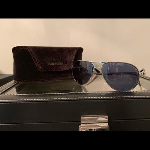 Tom Ford Marko Aviator silver with blue lens